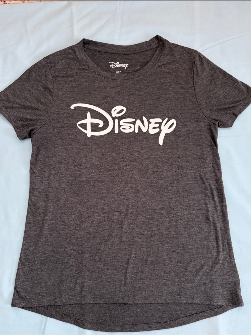 Disney Charcoal Heather Gray Short Sleeve Logo Tee